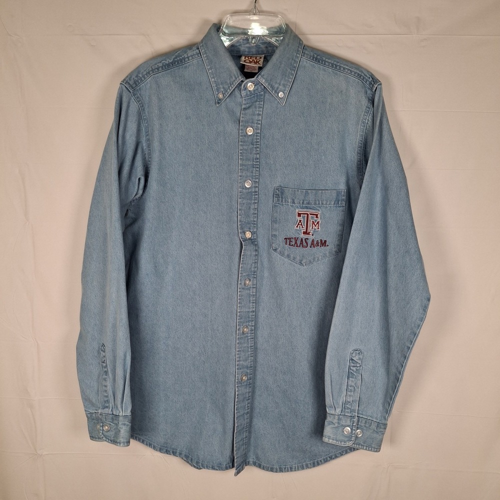 Vintage Red Oak Sportswear Texas‎ A&M Men's Medium Shirt Long Sleeve Button Down